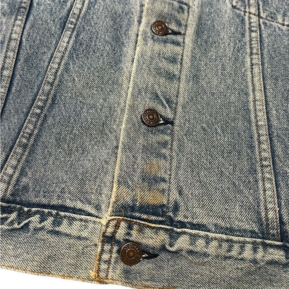 80s Levi's Denim Trucker Jacket XL 70507-0214 Type 3 USA Distressed Grunge Biker - Picture 7 of 12